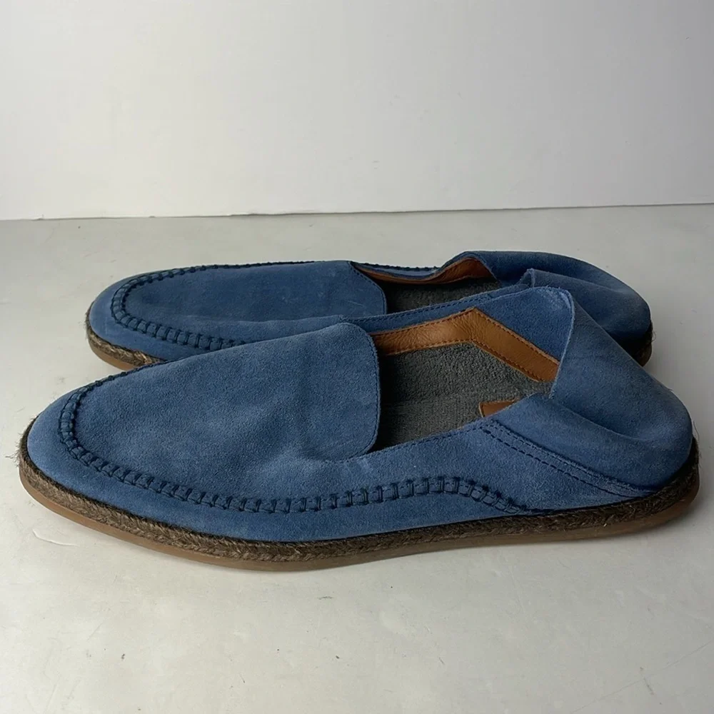 Aquatalia Nick Suede Blue Penny Loafers